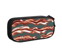 OAZCVBNN Bacon Pattern Print Pencil Case Storage Makeup Erasers Pens Students School Office Multi-Scenes Use
