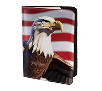 OAZCVBNN Bald Eagle with American Flag Print Men and Women Passport Document Wallet Case Cover for Business and Leisure Trips