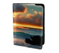 OAZCVBNN Beach Maui Hawaii Sunset Sea Waves Clouds Print Men and Women Passport Document Wallet Case Cover for Business and Leisure Trips