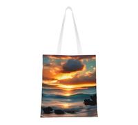 OAZCVBNN Beach Maui Hawaii Sunset Sea Waves Clouds Print Stylish Bag Shopping Bags Lightweight Versatile Travel Work Gym Beach All-Day Use
