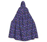 OAZCVBNN Beautiful Purple Butterfly Print Halloween Hooded Cloak Full Length Adults Kids Unisex Medieval Cosplay Costume