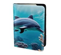 OAZCVBNN Beautiful Underwater World Dolphins Coral Print Men and Women Passport Document Wallet Case Cover for Business and Leisure Trips