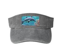 OAZCVBNN Beautiful Underwater World Dolphins Coral Print Washed Unique Cap Vintage Hat Adjustable Buckle Classic Fashion Casual Sport Caps