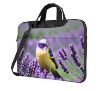 OAZCVBNN Bird In Purple Lavender Floral Flowers Print Versatile Laptop Bag Stylish Laptops Case With Messenger Shoulder Briefcase Options