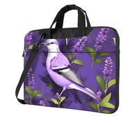 OAZCVBNN Bird In Purple Lavender Floral Flowers Print Versatile Laptop Bag Stylish Laptops Case With Messenger Shoulder Briefcase Options