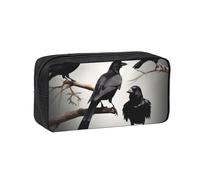 OAZCVBNN Black Crow Birds on a Branch Print Large-Capacity Spacious Pen Case Stationery Organizer Pouch Office Travel Dorm