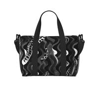 OAZCVBNN Black White Snake Skin Pattern Print Unisex Versatile Hand Travel Bag Lightweight Weekend Camping Outdoor Adventur
