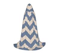 OAZCVBNN Blue Beige Stripe Print Wizard Robe Halloween And Carnival Parties Hooded Cloak For Men Women Teens Kids