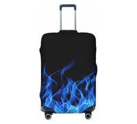 OAZCVBNN Blue Flame Print Unique Suitcase Covers Travel Luggage Cover with Elastic Anti Scratch Design