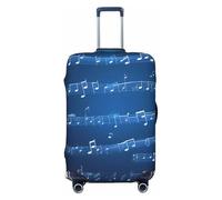 OAZCVBNN Blue Musical Notes Print Washable Suitcase Universal Elastic Luggage Protector Travel Sleeve Accessory