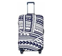OAZCVBNN Blue Polynesian Maori Tribal Pattern Print Unique Suitcase Covers Travel Luggage Cover with Elastic Anti Scratch Design