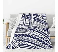 OAZCVBNN Blue Polynesian Maori Tribal Pattern Print Year-Round Versatility Blanket Couch Blankets Bedding Gifts Super Soft Hand Feel
