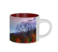 OAZCVBNN Blue Ridge Mountains Print Large Capacity Ceramic Mugs Adults Coffee Beverage Home Office Camping Gift Sets