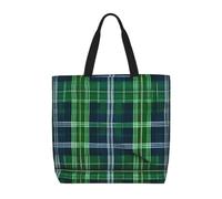 OAZCVBNN Blue Scottish Tartan Print Extra-Large Tote Organizer Bag For Women Men Lightweight Reusable Shoulder Tote