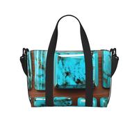 OAZCVBNN Bright Aqua Blue Turquoise Print Unisex Versatile Hand Travel Bag Lightweight Weekend Camping Outdoor Adventur
