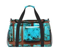 OAZCVBNN Bright Aqua Blue Turquoise Print Women Men Hand Tote Lightweight Foldable Versatile Business Travel Shoulder Bag