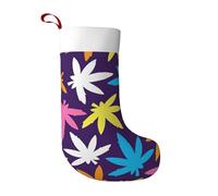 OAZCVBNN Bright Colorful Weed Pattern Print 17.7in Christmas Stocking Holiday Fireplace Personalized Family Xmas Decor Sock