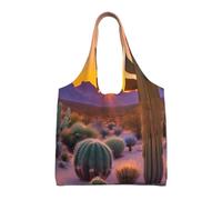 OAZCVBNN Cactus Desert Sunsets Print Large Size Canvas Tote Bag Unisex Lightweight Shoulder Handbag Shopping Travel Daily