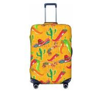 OAZCVBNN Cactus Hat and Chili Pepper Print Unique Suitcase Covers Travel Luggage Cover with Elastic Anti Scratch Design