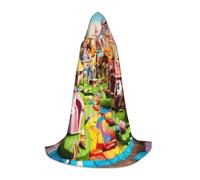 OAZCVBNN Candy Land Print Wizard Robe Halloween And Carnival Parties Hooded Cloak For Men Women Teens Kids