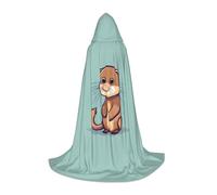 OAZCVBNN Cartoon Cute Otters Print Wizard Robe Halloween And Carnival Parties Hooded Cloak For Men Women Teens Kids