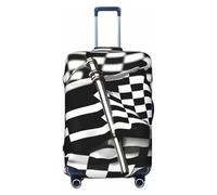 OAZCVBNN Checkered Flags Race Flags Print Unique Suitcase Covers Travel Luggage Cover with Elastic Anti Scratch Design