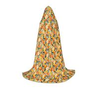 OAZCVBNN Citrus Fruit Pattern Print Wizard Robe Halloween And Carnival Parties Hooded Cloak For Men Women Teens Kids