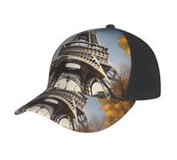 OAZCVBNN Cityscape Paris Eiffel Tower France Print Baseball Cap Sun Hat Outdoor Sports Running Comfortable Daily Fashion Accessory Black
