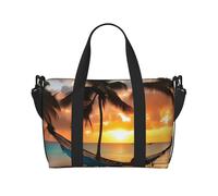 OAZCVBNN Coconut Beach Sunset Hammock Print Unisex Versatile Hand Travel Bag Lightweight Weekend Camping Outdoor Adventur