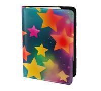 OAZCVBNN Colorful Rainbow Stars Print Men and Women Passport Document Wallet Case Cover for Business and Leisure Trips