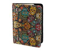 OAZCVBNN Colorful Sugar Skulls Print Men and Women Passport Document Wallet Case Cover for Business and Leisure Trips