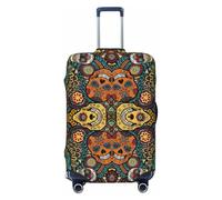 OAZCVBNN Colorful Sugar Skulls Print Unique Suitcase Covers Travel Luggage Cover with Elastic Anti Scratch Design