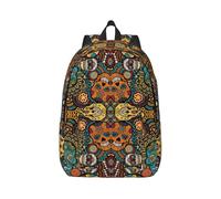 OAZCVBNN Colorful Sugar Skulls Print Unisex Lightweight Backpack Stylish Double Shoulder Bag For Travel Daily Commuting