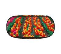OAZCVBNN Colorful Tulips Print Lightweight Convenience Pencil Bag School Students Pen Case Makeup Travel Boy Girl