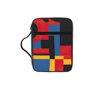 OAZCVBNN Composition in Red Yellow Blue and Black Print Bible Storage Bag Religious Waterproof Christian Gift Men Women Clergy Accessory