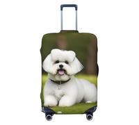 OAZCVBNN Cute Bichon Frise Dog Print Unique Suitcase Covers Travel Luggage Cover with Elastic Anti Scratch Design