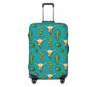 OAZCVBNN Cute Cactus and Skull of Bull Print Unique Suitcase Covers Travel Luggage Cover with Elastic Anti Scratch Design