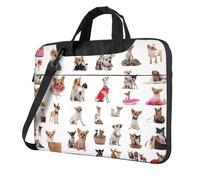 OAZCVBNN Cute Chihuahua Pug Pattern Print Versatile Laptop Bag Stylish Laptops Case With Messenger Shoulder Briefcase Options
