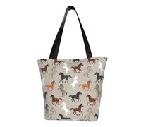 OAZCVBNN Cute Horse Print Comfortable Carry Shoulder Bag Beach Handbag Travel Work Casual Daily Use Trendy