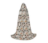 OAZCVBNN Cute Horse Print Wizard Robe Halloween And Carnival Parties Hooded Cloak For Men Women Teens Kids