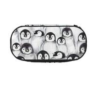 OAZCVBNN Cute Penguins Sketch Print Lightweight Convenience Pencil Bag School Students Pen Case Makeup Travel Boy Girl