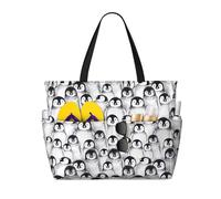 OAZCVBNN Cute Penguins Sketch Print Reusable Bag Stylish Summer Lightweight Vacation Picnic Gym Camping Versatile Use