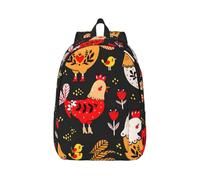 OAZCVBNN Cute Rooster Chickens Print Unisex Lightweight Backpack Stylish Double Shoulder Bag For Travel Daily Commuting