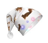 OAZCVBNN Cute Squirrel Print Unisex Adult Led Christmas Hat Holiday Xmas Party Accessory Celebration Headwear