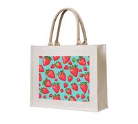 OAZCVBNN Cute Strawberry Print Eco-Conscious Tote Bag Unisex Large Reusable Everyday Office Shopping Beach Travel