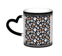 OAZCVBNN Cute White Ghost Halloween Pattern Print Starry Sky Ceramic Color-Changing Mug Gift Daily Coffee Mugs Birthday Anniversary