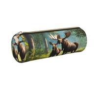 OAZCVBNN Deer Bear Moose Print Versatile Pencil Case Unisex Pen Pouch Supplies Office Accessory Everyday Organizer