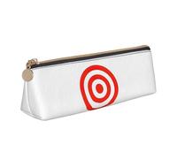 OAZCVBNN Design Target Print Leather Pencil Case Stylish Pouch School Travel Makeup Organization Lightweight