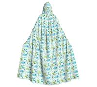 OAZCVBNN Dinosaur Pattern Print Halloween Hooded Cloak Full Length Adults Kids Unisex Medieval Cosplay Costume