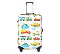 OAZCVBNN Diversified Transportation Print Unique Suitcase Covers Travel Luggage Cover with Elastic Anti Scratch Design